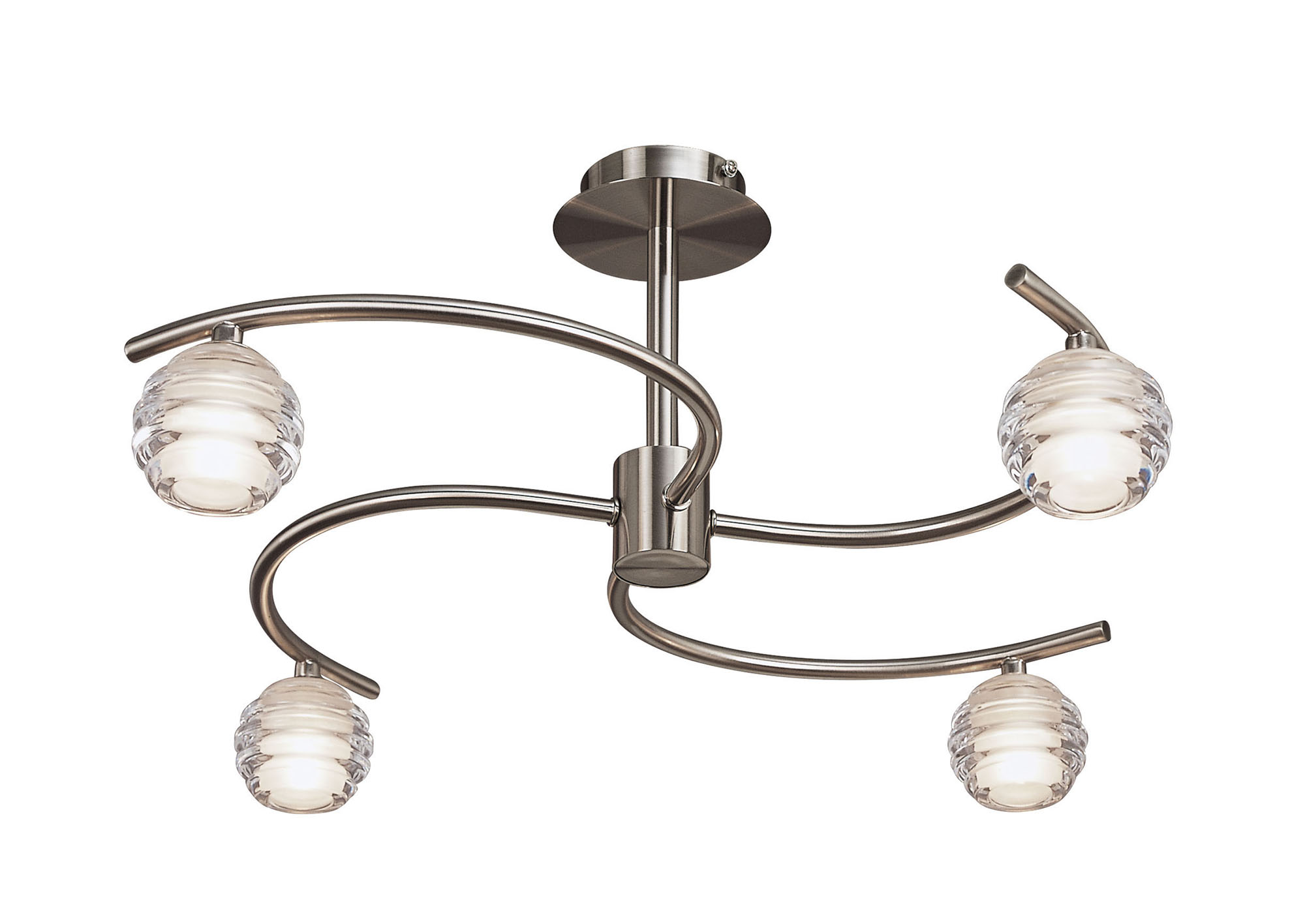 Sphere Satin Nickel Ceiling Lights Mantra Semi Flush Fittings